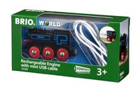 BRIO oplaadbare locomotief met mini USB-kabel 33599 - thumbnail