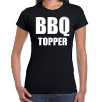 BBQ topper bbq / barbecue cadeau t-shirt zwart voor dames