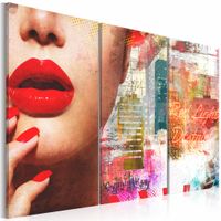 Schilderij - Red Light District, Multi-gekleurd, 3luik, wanddecoratie