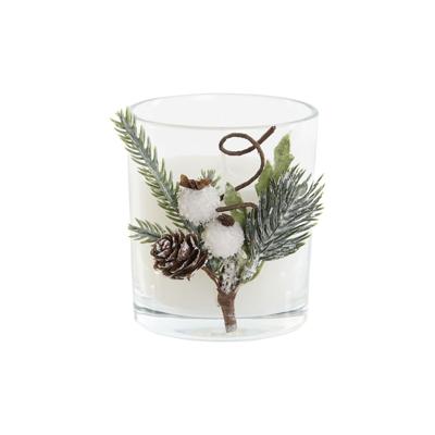 Kaars DKD Home Decor Wit Kerstmis 10,5 x 8,5 x 8,5 cm