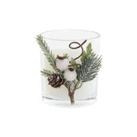 Kaars DKD Home Decor Wit Kerstmis 10,5 x 8,5 x 8,5 cm