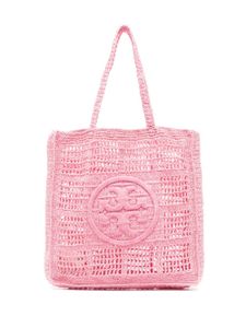 Tory Burch sac cabas Ella en raphia - Rose