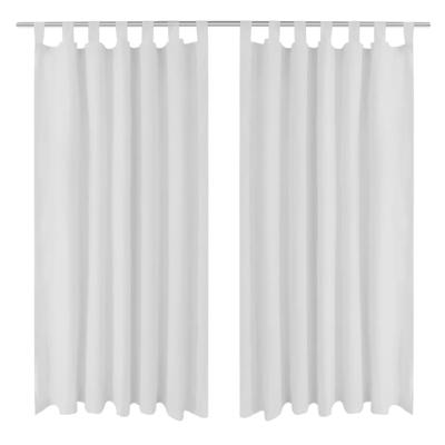 VidaXL Micro-satijnen gordijnen met ringen 140 x 175 cm 2 stuks (creme)