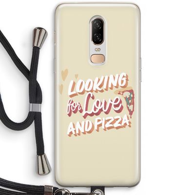 Pizza is the answer: OnePlus 6 Transparant Hoesje met koord