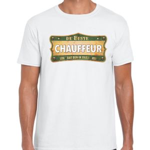 De beste Chauffeur cadeau / kado t-shirt vintage wit voor heren