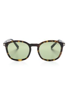 TOM FORD Eyewear lunettes de soleil à effet écailles de tortue - Marron