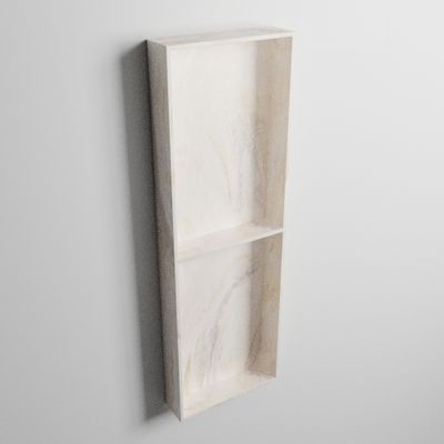 MONDIAZ EASY Nis 59,5x29,5cm in solid surface kleur Ostra. 3 vakken geschikt voor in- of opbouw