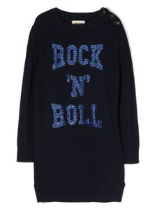 Zadig & Voltaire Kids robe en maille à volants superposés - Bleu