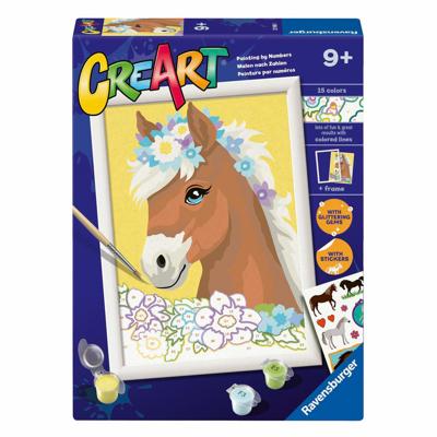 Ravensburger Creart schilderen op nummer - paard met bloemen