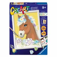 Ravensburger Creart schilderen op nummer - paard met bloemen - thumbnail