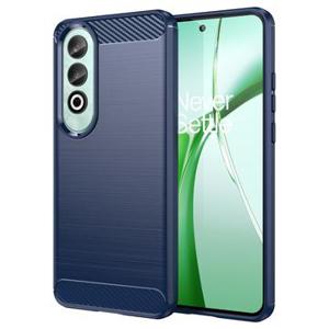 OnePlus Nord CE4 Geborsteld TPU Hoesje - Koolstofvezel - Blauw