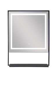 Badstuber Steel mat zwarte spiegel met LED verlichting en bluetooth 60x80cm