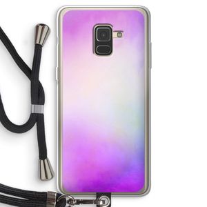 Clouds pastel: Samsung Galaxy A8 (2018) Transparant Hoesje met koord