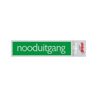 Bord Alulook Nooduitgang groen - 165x44 mm zelfklevend.