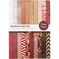 Handgeschept Papier, A4, vel 210x297 mm, 110-150 gr, naturel, rood bruin, 20 vel/ 1 doos