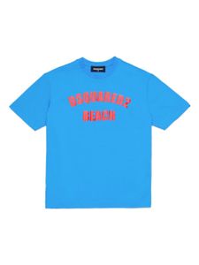 DSQUARED2 KIDS t-shirt en coton à logo imprimé - Bleu