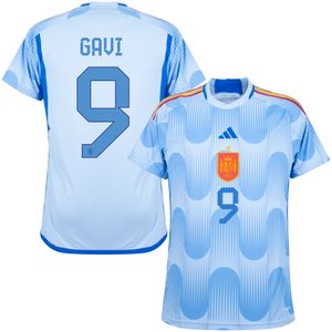 Spanje Shirt Uit 2022-2023 + Gavi 9