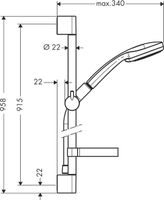 Hansgrohe Unica C glijstangset met handdouche Croma 100 Vario 90cm chroom 27771000 - thumbnail