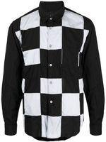 Comme des Garçons Homme Deux chemise en coton à design patchwork - Noir