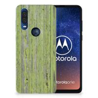 Motorola One Vision | Bumper Hoesje | Green Wood