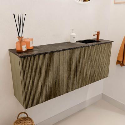 Toiletmeubel Mondiaz Joya Dlux | 100 cm | Meubelkleur Dusk | Faye wastafel Lava Wasbak Rechts | 1 kraangat