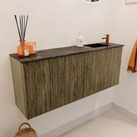 Toiletmeubel Mondiaz Joya Dlux | 100 cm | Meubelkleur Dusk | Faye wastafel Lava Wasbak Rechts | 1 kraangat