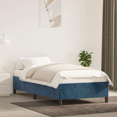 Bedframe zonder matras 90x200 cm fluweel donkerblauw