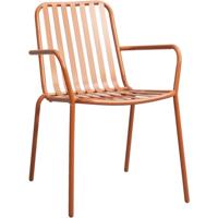 Leen Bakker - Stapelstoel Vence - /terracotta - 82x55x62 Cm - Metaal - Rood#Bruin#Oranje