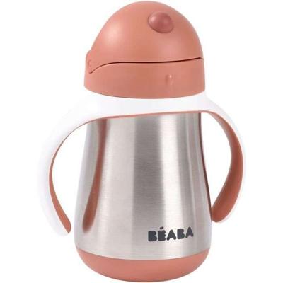 Beker met rietje - BEABA - Roestvrij staal - 250 ml - Terracotta
