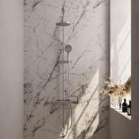 Brauer Chrome Carving Opbouw Thermostatische Regendoucheset - Hoofddouche 20 cm - Handdouche 3 Standen - Doucheslang - Chroom