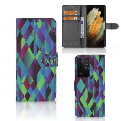 Samsung Galaxy S21 Ultra | Book Case | Abstract Green Blue
