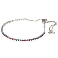 Kalli Armband met Stras Steentjes Rainbow 2 mm Zilver