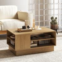 Multifunctionele Salontafel in Moderne Stijl Rechthoekige Bijzettafel met 2 Open Opbergplanken Accenttafel voor Ontvangstruimte Woonkamer Multifunctionele Salontafel in Moderne Stijl Rechthoekige Bijzettafel met 2 Open Opbergplanken Accenttafel voor Ontvangstruimte Woonkamer