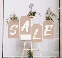 Verkoop hangende labels korting sticker