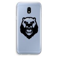 Angry Bear (black): Samsung Galaxy J3 (2017) Transparant Hoesje - thumbnail