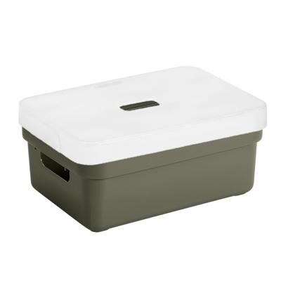 Sunware Opbergbox met transparante deksel - 1x stuks - donkergroen - 9 liter - kunststof - 35x25x12 Sunware Opbergbox met transparante deksel - 1x stuks - donkergroen - 9 liter - kunststof - 35x25x12