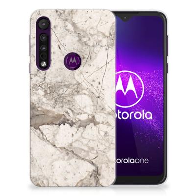 Motorola One Macro | TPU | Siliconen hoesje | Marmer Beige