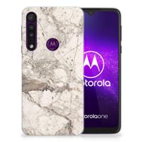 Motorola One Macro | TPU | Siliconen hoesje | Marmer Beige