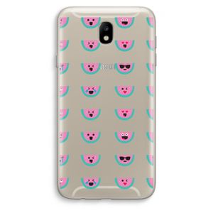 Smiley watermeloenprint: Samsung Galaxy J7 (2017) Transparant Hoesje