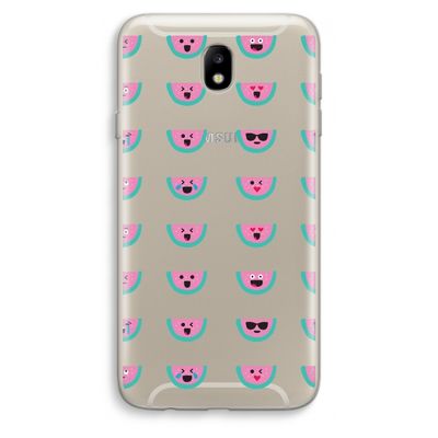 Smiley watermeloenprint: Samsung Galaxy J7 (2017) Transparant Hoesje
