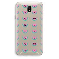 Smiley watermeloenprint: Samsung Galaxy J7 (2017) Transparant Hoesje
