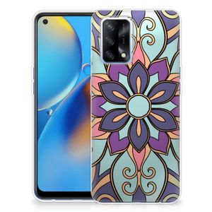 OPPO A74 4G TPU Case Purple Flower