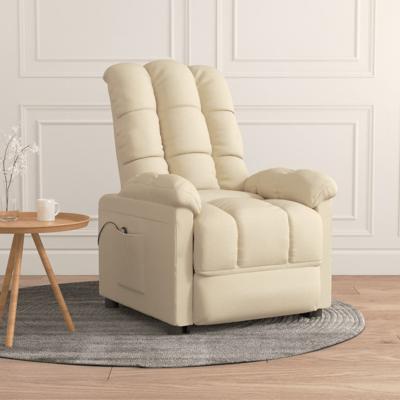 Fauteuil verstelbaar elektrisch stof crèmekleurig