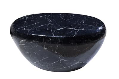 Salontafel steen 75cm marmerlook zwart - 44853