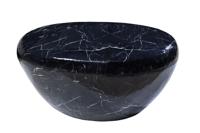 Salontafel steen 75cm marmerlook zwart - 44853