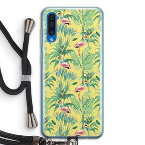 Flamingo party: Samsung Galaxy A50 Transparant Hoesje met koord
