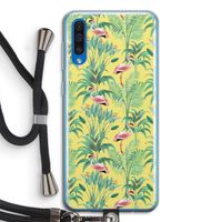 Flamingo party: Samsung Galaxy A50 Transparant Hoesje met koord