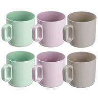 PlasticForte Drinkbekers - 12x - gekleurd - mokken - kunststof - 320ml