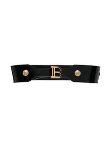 Balmain Kids ceinture en cuir à boucle logo - Noir