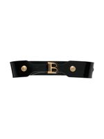 Balmain Kids ceinture en cuir à boucle logo - Noir - thumbnail